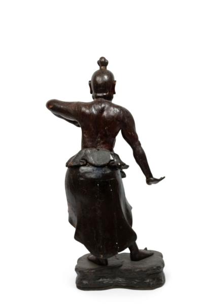 Pair of Chinese Carved and Lacquered Warrior Figures