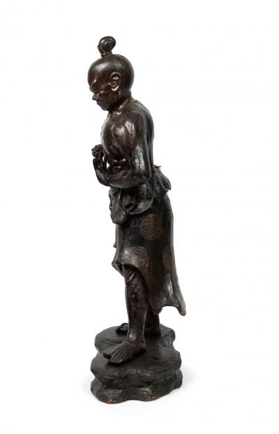 Pair of Chinese Carved and Lacquered Warrior Figures