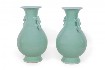 Pair of Chinese Celadon Balluster Vases
