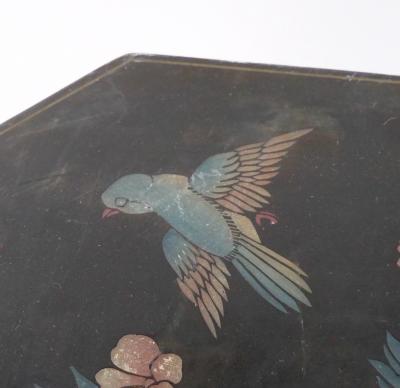 Pair of Chinese Chinoiserie Lacquered Painted Side Tables circa 1970