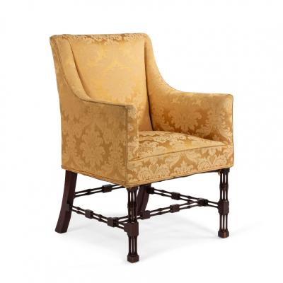 Pair of Chinese Chippendale Berga Arm Chairs