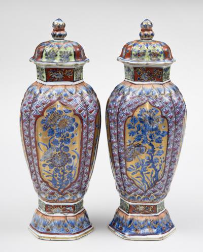 Pair of Chinese Clobbered Vases Circa 1700