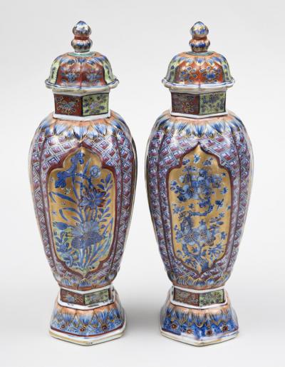 Pair of Chinese Clobbered Vases Circa 1700