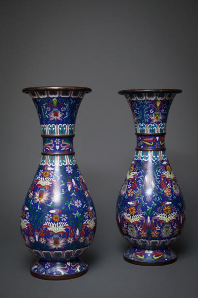 Pair of Chinese Cloisonn Vases