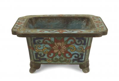 Pair of Chinese Cloisonne Pots with Stands