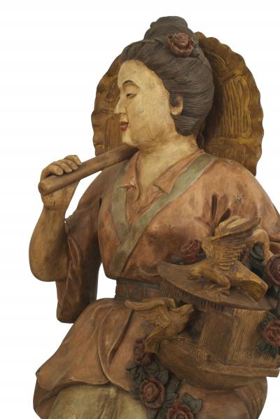Pair of Chinese Decorated Terra Cotta Figures