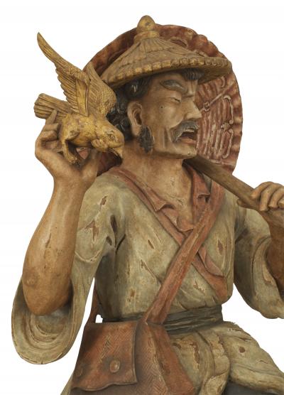 Pair of Chinese Decorated Terra Cotta Figures