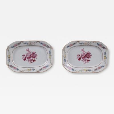 Pair of Chinese Export Armorial Platters c 