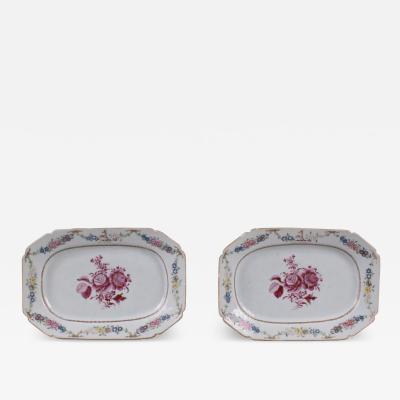 Pair of Chinese Export Armorial Platters c 