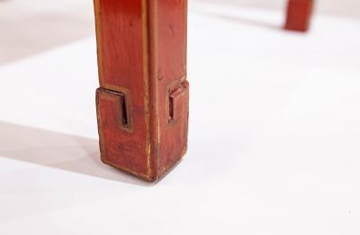 Pair of Chinese Export Bronze Mounted Red Lacquer and Parcel Gilt Cabinets