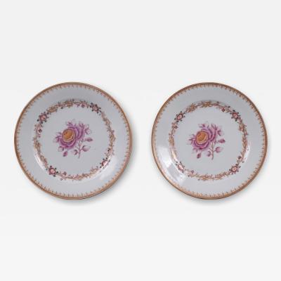 Pair of Chinese Export Plates from the Abigail Adams Service c 1780