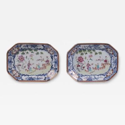 Pair of Chinese Export Platters from the Van Cortlandt Service c 1770