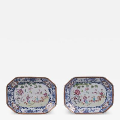 Pair of Chinese Export Platters from the Van Cortlandt Service c 1770