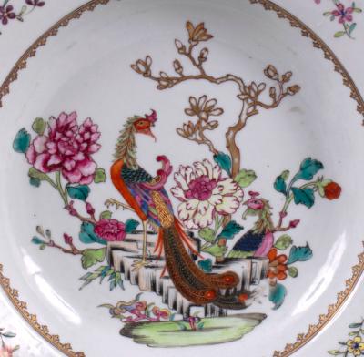 Pair of Chinese Export Porcelain Armorial Shallow Bowls c 1755