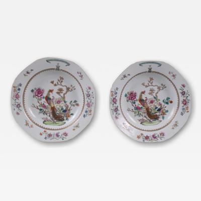 Pair of Chinese Export Porcelain Armorial Shallow Bowls c 1755