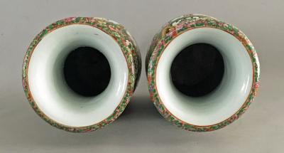 Pair of Chinese Export Rose Medallion Tall Vases