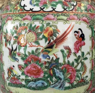 Pair of Chinese Export Rose Medallion Tall Vases