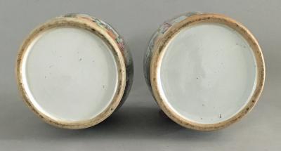 Pair of Chinese Export Rose Medallion Tall Vases
