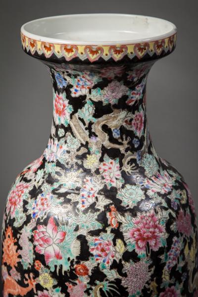 Pair of Chinese Famille Rose Vases