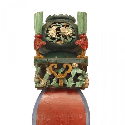 Pair of Chinese Garden Seat Newel Posts