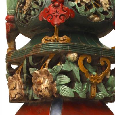 Pair of Chinese Garden Seat Newel Posts