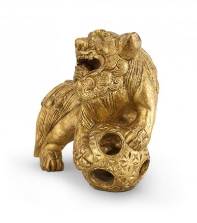 Pair of Chinese Gilt Foo Dogs