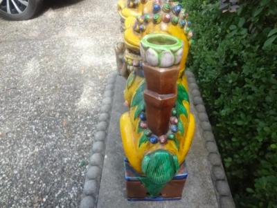 Pair of Chinese Glazed Terracotta Foo Dogs