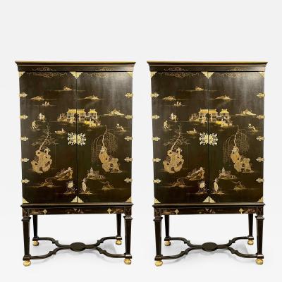 Pair of Chinese Griswold Cabinets Armoires Dessin Fournir Chinoiserie