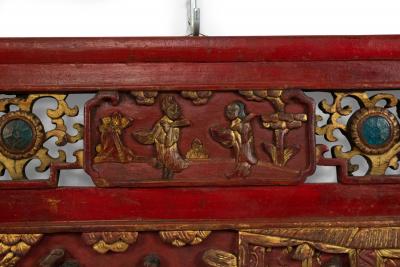 Pair of Chinese Lacquered Carved Wall Plaques