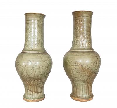 Pair of Chinese Longquan Ware Vases From The Ming Dynasty
