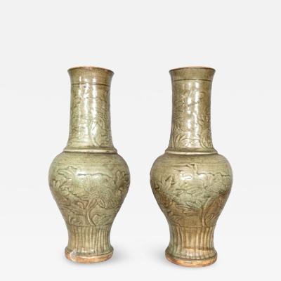 Pair of Chinese Longquan Ware Vases From The Ming Dynasty