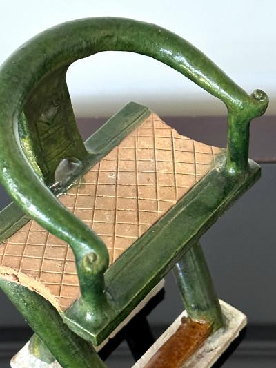 Pair of Chinese Ming Dynasty Tomb Funeral Pottery Chair Models