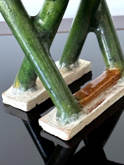Pair of Chinese Ming Dynasty Tomb Funeral Pottery Chair Models