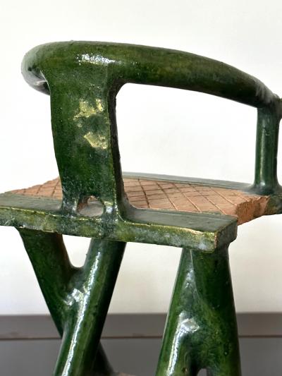 Pair of Chinese Ming Dynasty Tomb Funeral Pottery Chair Models