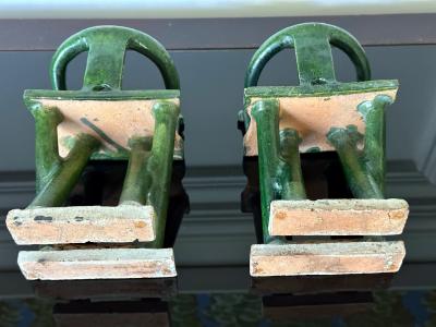 Pair of Chinese Ming Dynasty Tomb Funeral Pottery Chair Models