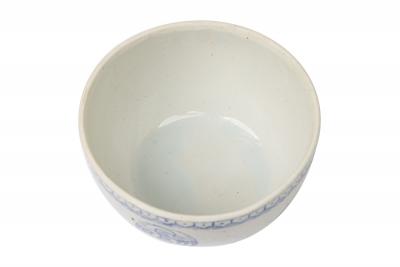Pair of Chinese Mixed Blue White Porcelain Covered Bowls with Bird Decoration