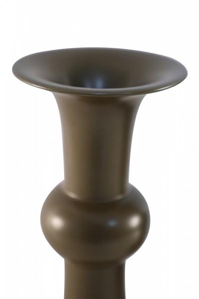 Pair of Chinese Olive Porcelain Beaker Vases