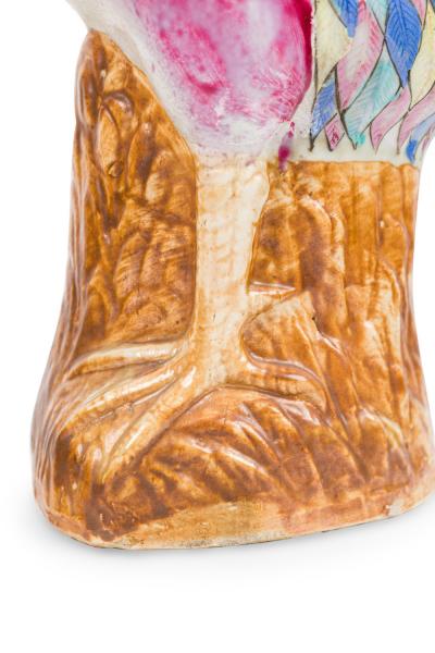 Pair of Chinese Polychrome Porcelain Roosters