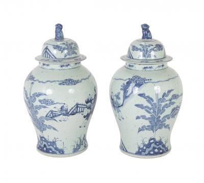 Pair of Chinese Porcelain Blue White