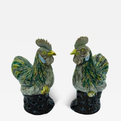 Pair of Chinese Porcelain Chickens