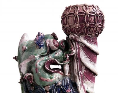 Pair of Chinese Porcelain Foo Dog Figures