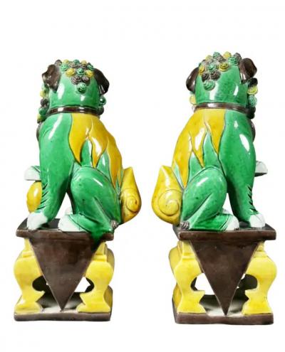 Pair of Chinese Porcelain Foo Dogs