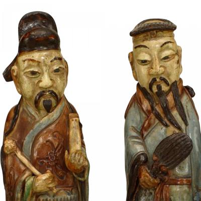 Pair of Chinese Porcelain Male Figures