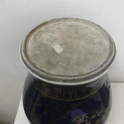 Pair of Chinese Powder Blue Gilt Decorated Jars 18th Century