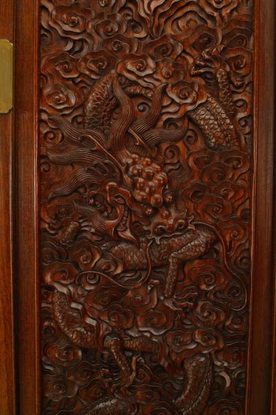 Pair of Chinese Qing Dynasty Hardwood Armoires