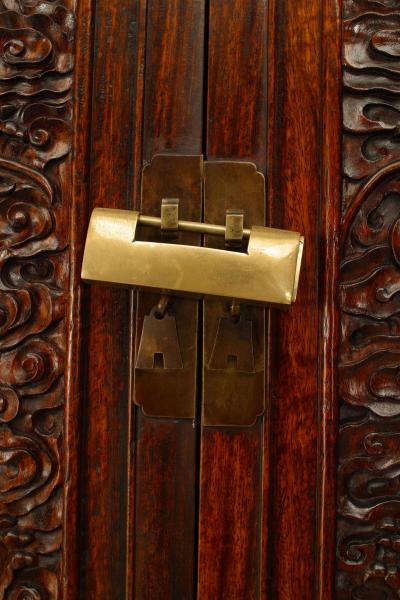 Pair of Chinese Qing Dynasty Hardwood Armoires