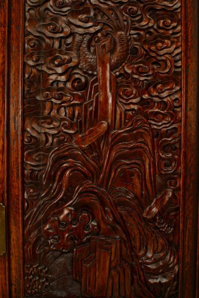 Pair of Chinese Qing Dynasty Hardwood Armoires