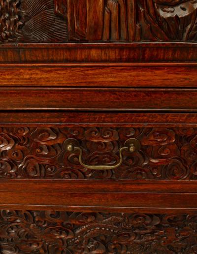 Pair of Chinese Qing Dynasty Hardwood Armoires