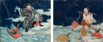 Pair of Chinese Reverse Paintings on Glass