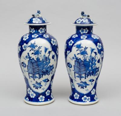Pair of Chinese Vases with Lids Circa 1870